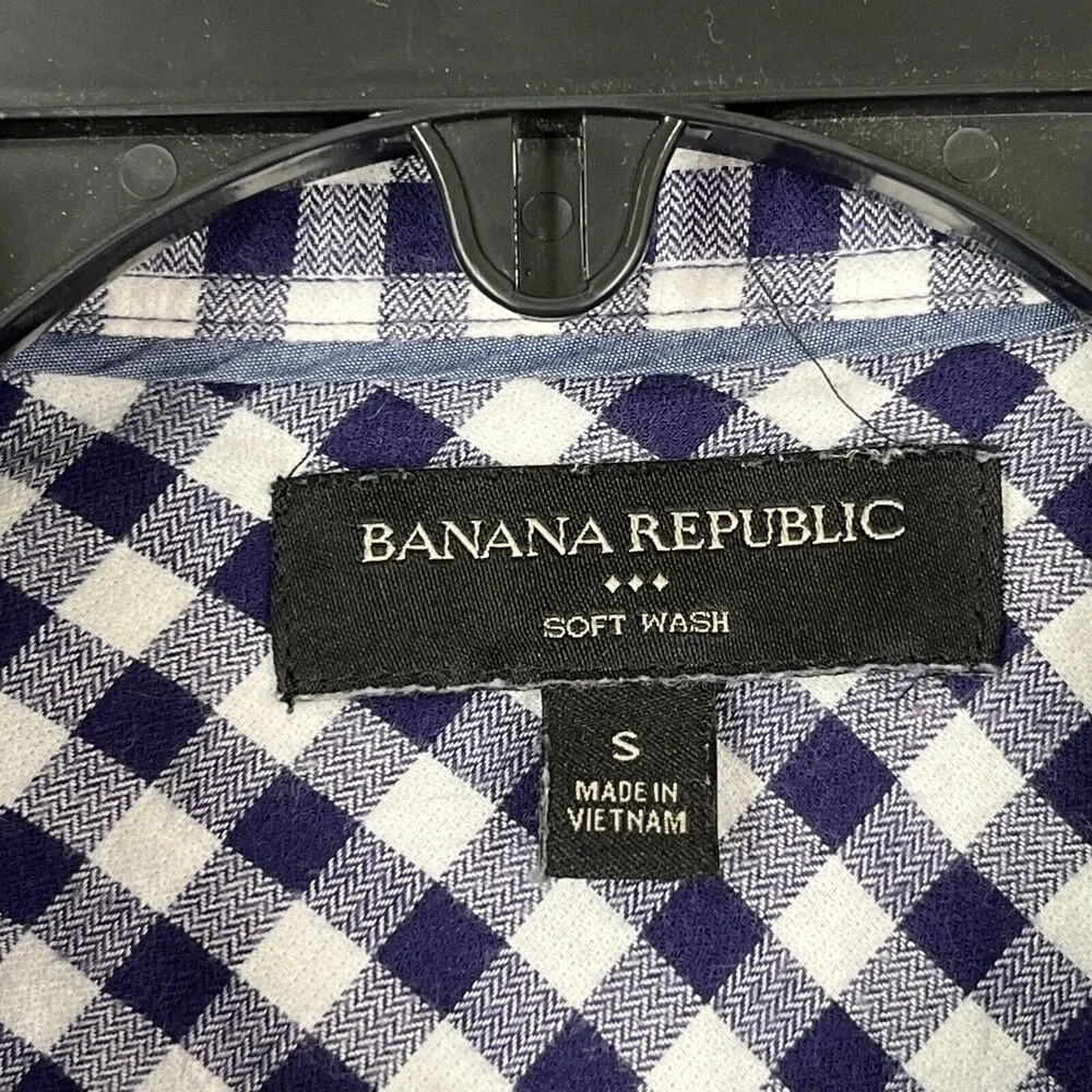 Banana Republic Plaid Shirt‎ Mens Small Soft Wash Button Down Business Casual